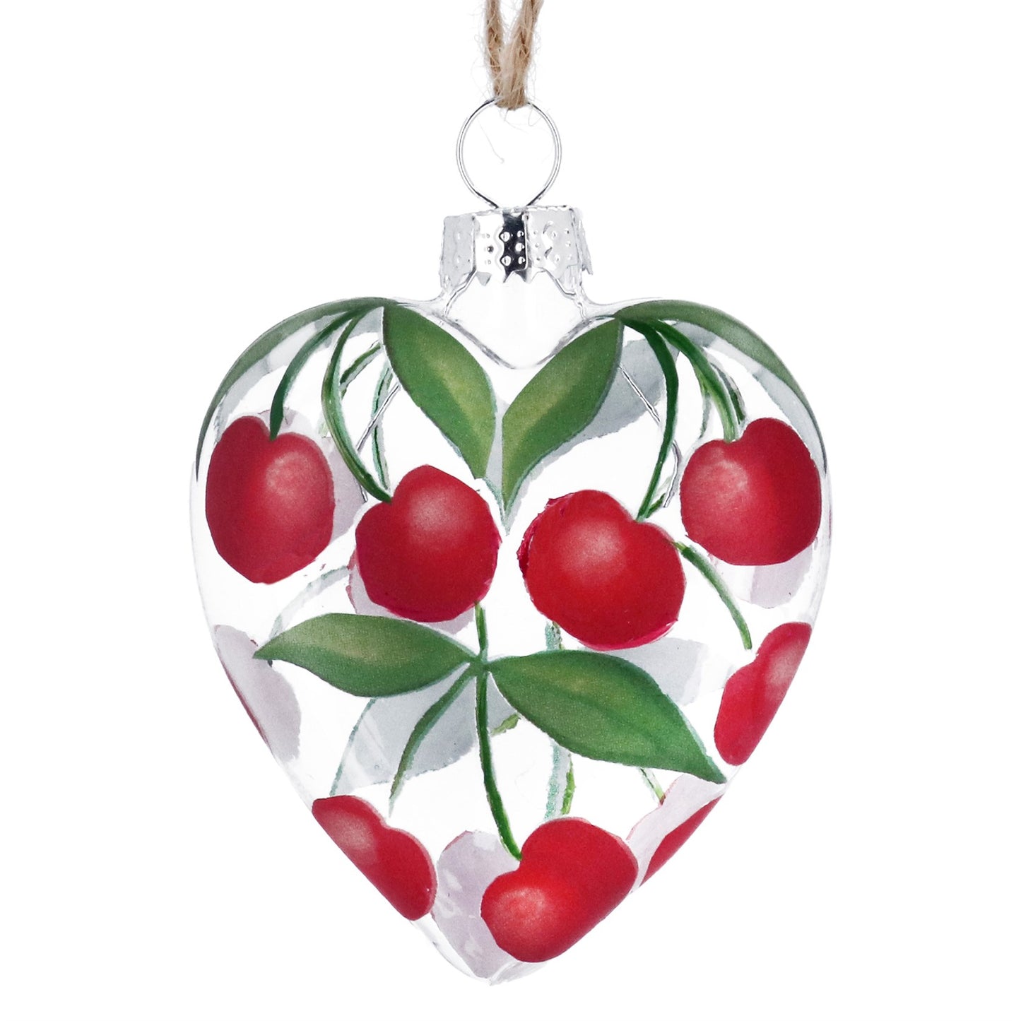 Cherries Glass Heart Dec