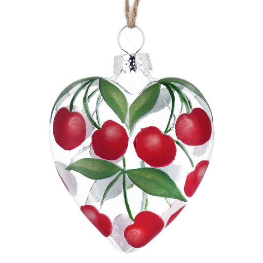 Cherries Glass Heart Dec