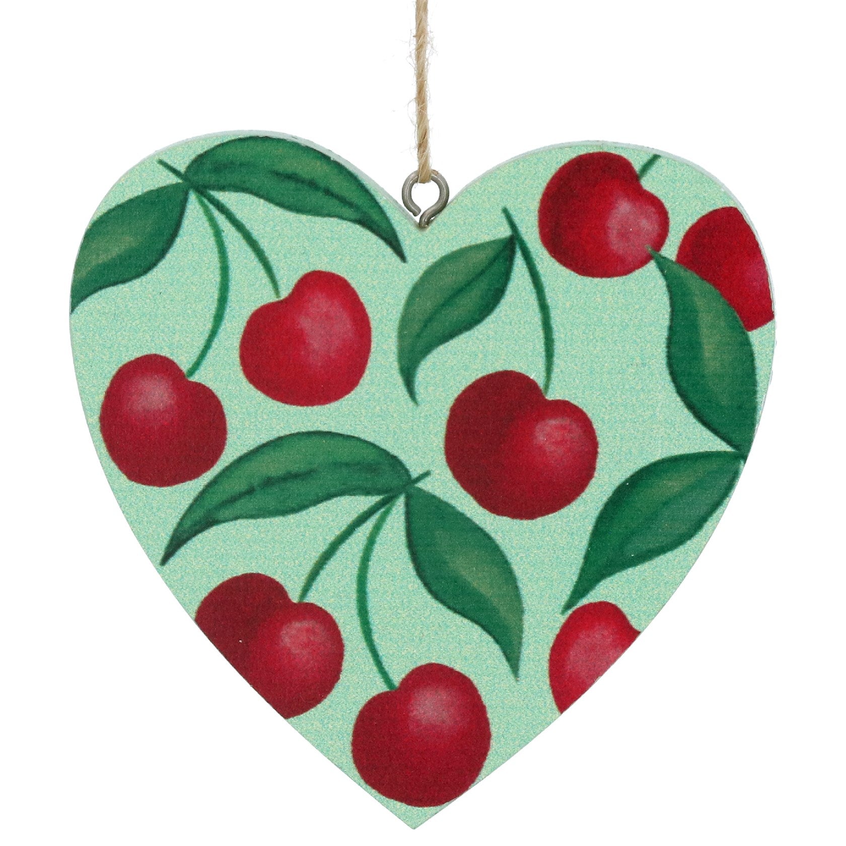 Cherries Wood Heart Dec