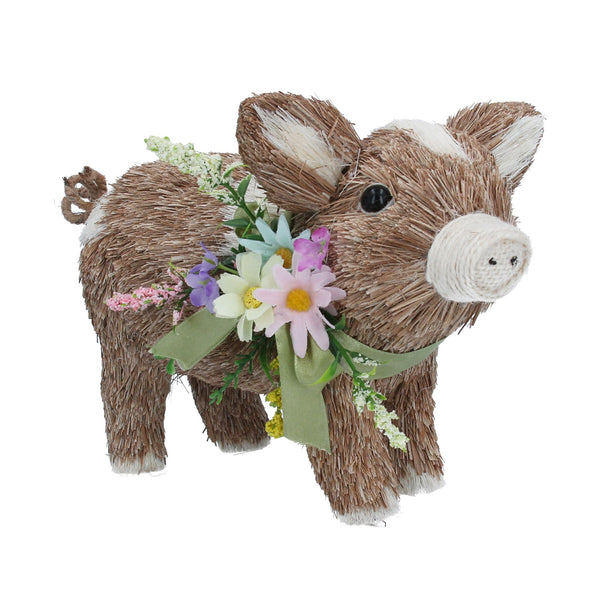 Pig with Floral Wreath | Bristle Ornament