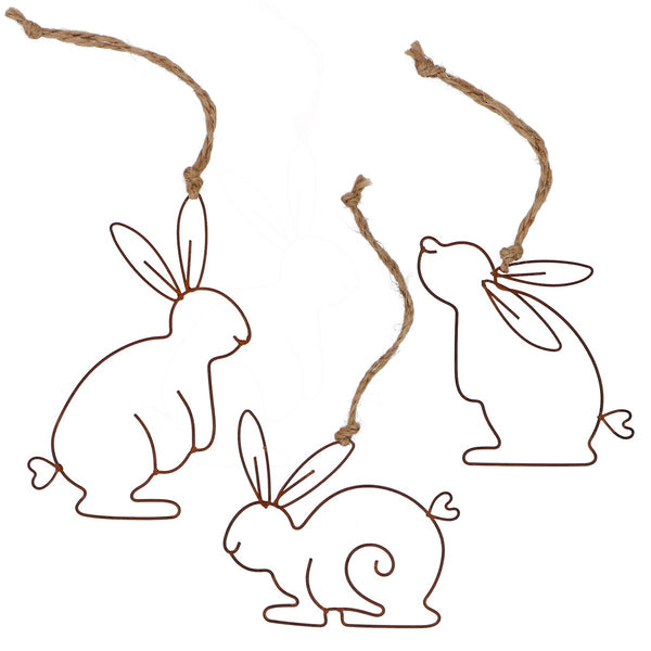 Wire Cut Out Bunny Decoration | 10cm