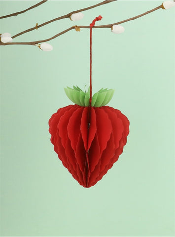 Honeycomb Strawberry | Paper Decoration | Med