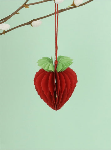 Honeycomb Strawberry | Paper Decoration | Small