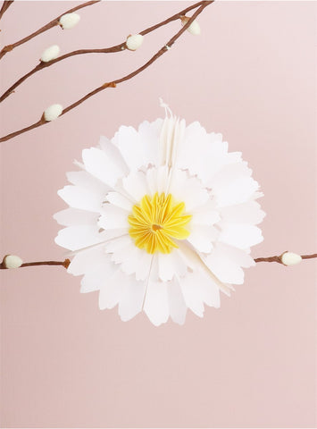 White Multi-Petal Flower | Paper Decoration | Med