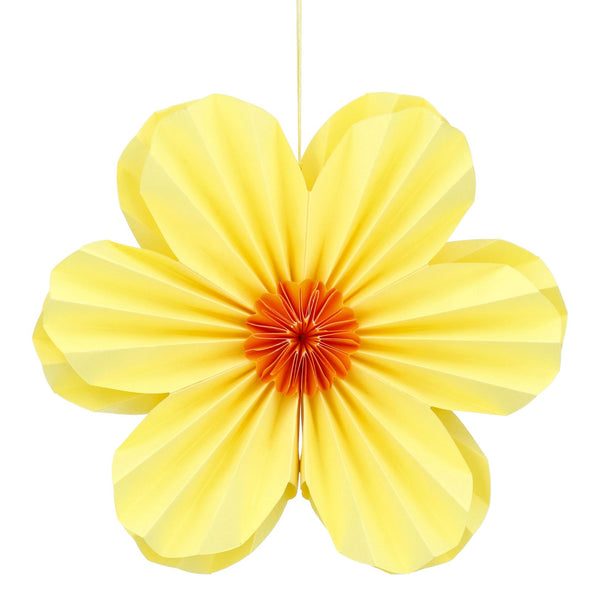 Yellow Six Petal Flower | Paper Decoration | Lge