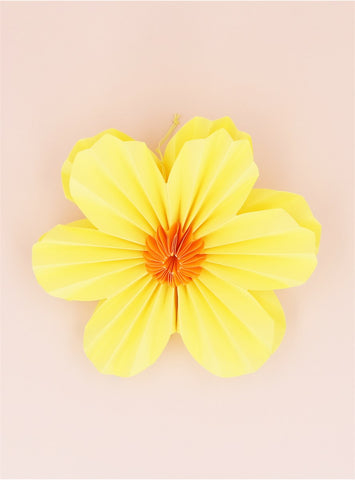 Yellow Six Petal Flower | Paper Decoration | Lge