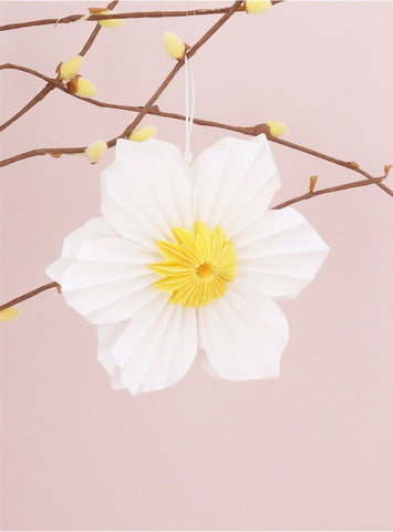 White Six Petal Flower | Paper Decoration