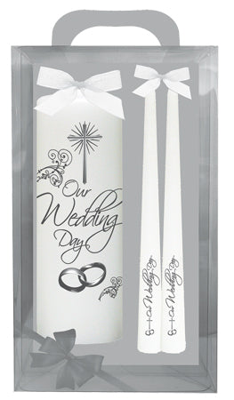 Wedding Candle Set | 8 inch Gift Boxed | White