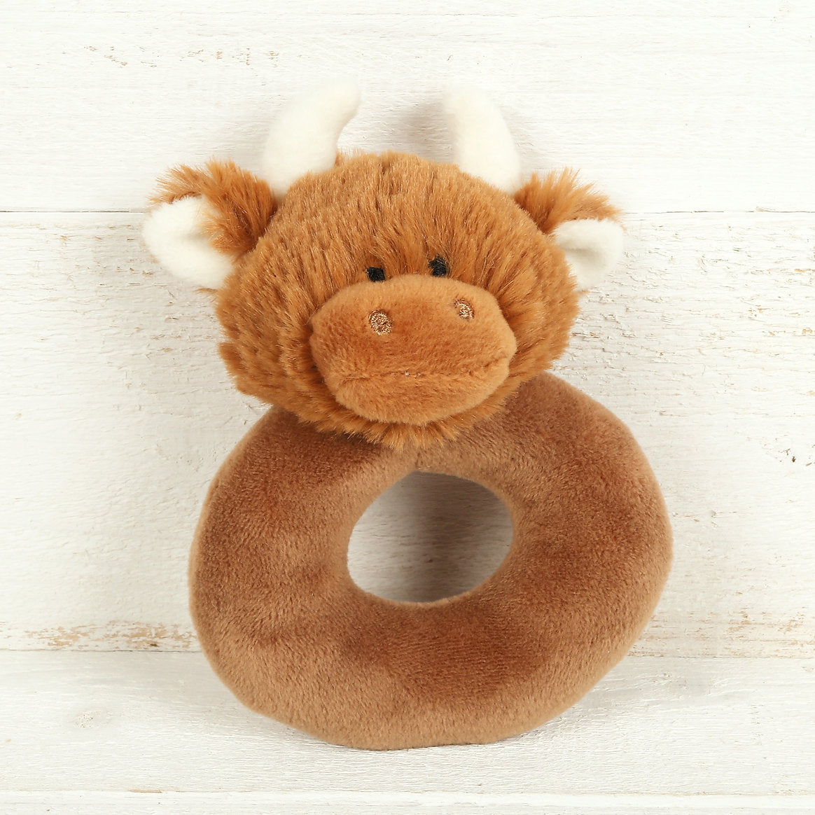 Highland Brown Coo Baby Rattle