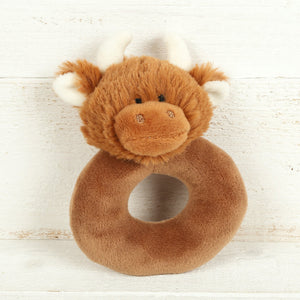 Highland Brown Coo Baby Rattle