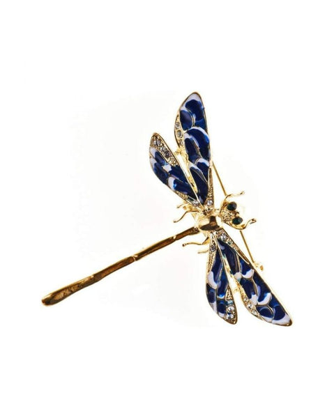 Art Deco Blue Dragonfly Hairclip and Brooch