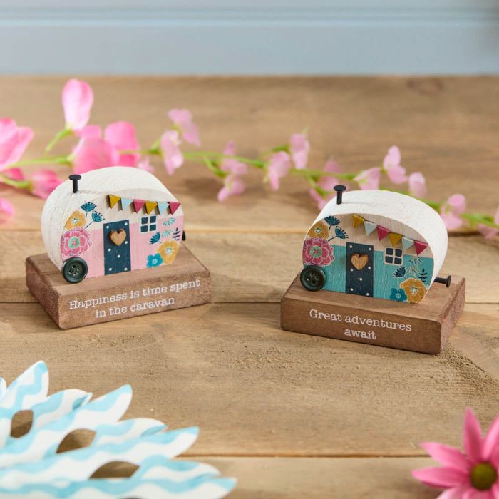 Adventure Awaits Caravan Wood Block