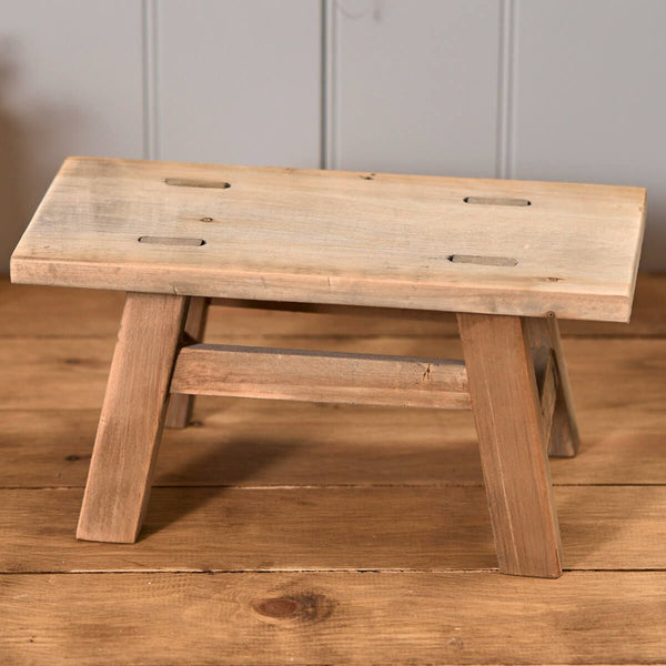 Recycled Wood Ornamental Rectangular Stool