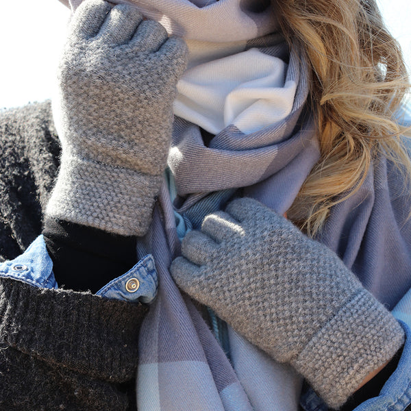 Light Grey Marl Ladies Fingerless Gloves