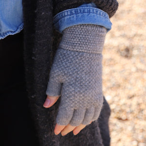 Light Grey Marl Ladies Fingerless Gloves