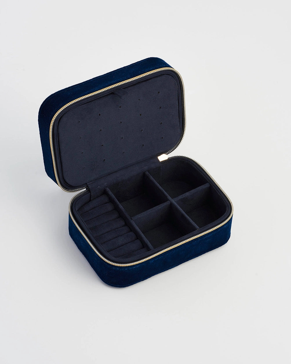 Rosy Posy Embroidered Blue Large Jewellery Box