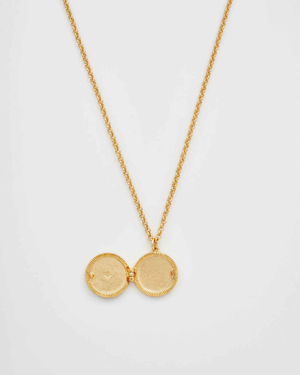 Gold Sun Locket Necklace