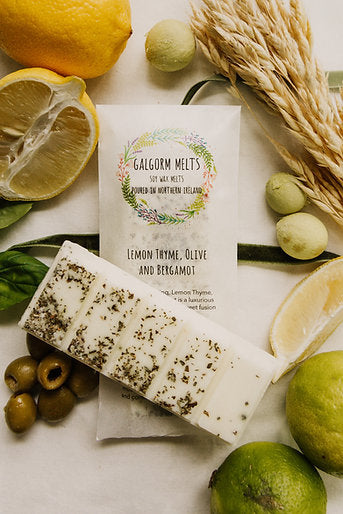 Galgorm Melts | Lemon Thyme, Olive & Bergamot | Soy Wax Melt