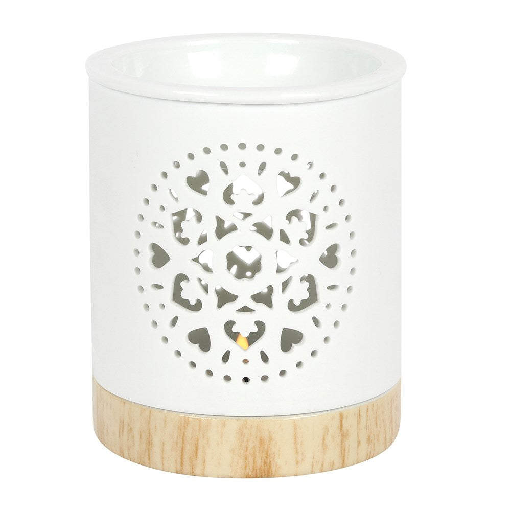 White Mandala Cut Out Oil Burner & Wax Warmer