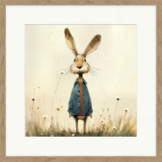 Stick Leg Rabbit | Lucy Hart | 42cm x 42cm