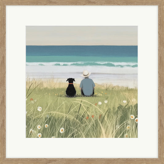 Man & His Dog | Lucy Hart | 42cm x 42cm