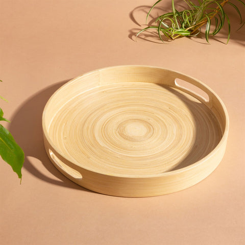 Natural Round Bamboo Tray