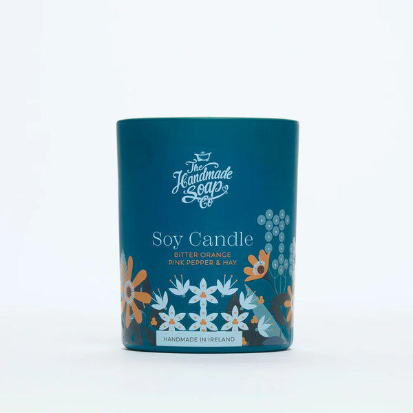 THE HANDMADE SOAP COMPANY | SCENTED SOY CANDLE | BITTER ORANGE, PINK PEPPER & HAY | 70G