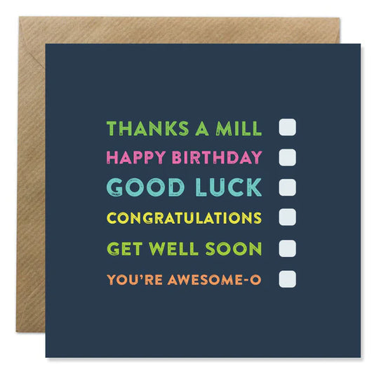 Bold Bunny Bright & Bold Range 'Multi Tick Card'