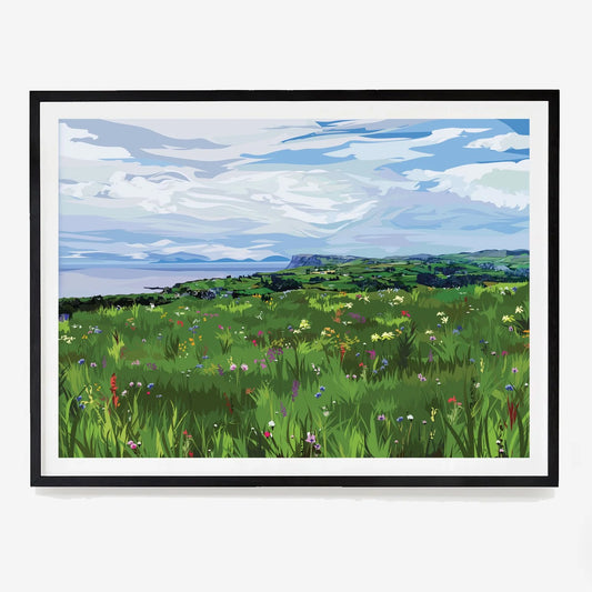Amber Jordan Design | Ballycastle Wildflower Fairhead Print | A3