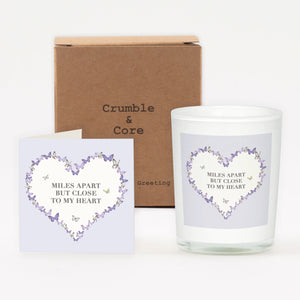 Crumble & Core | Vintage Sentiments Boxed Candle and Greeting Card | Miles Apart