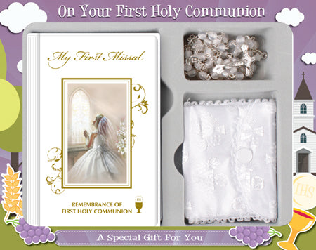 Communion Gift Set | Missal, Rosary & Purse