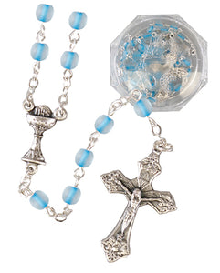 Communion Glass Rosary | Blue