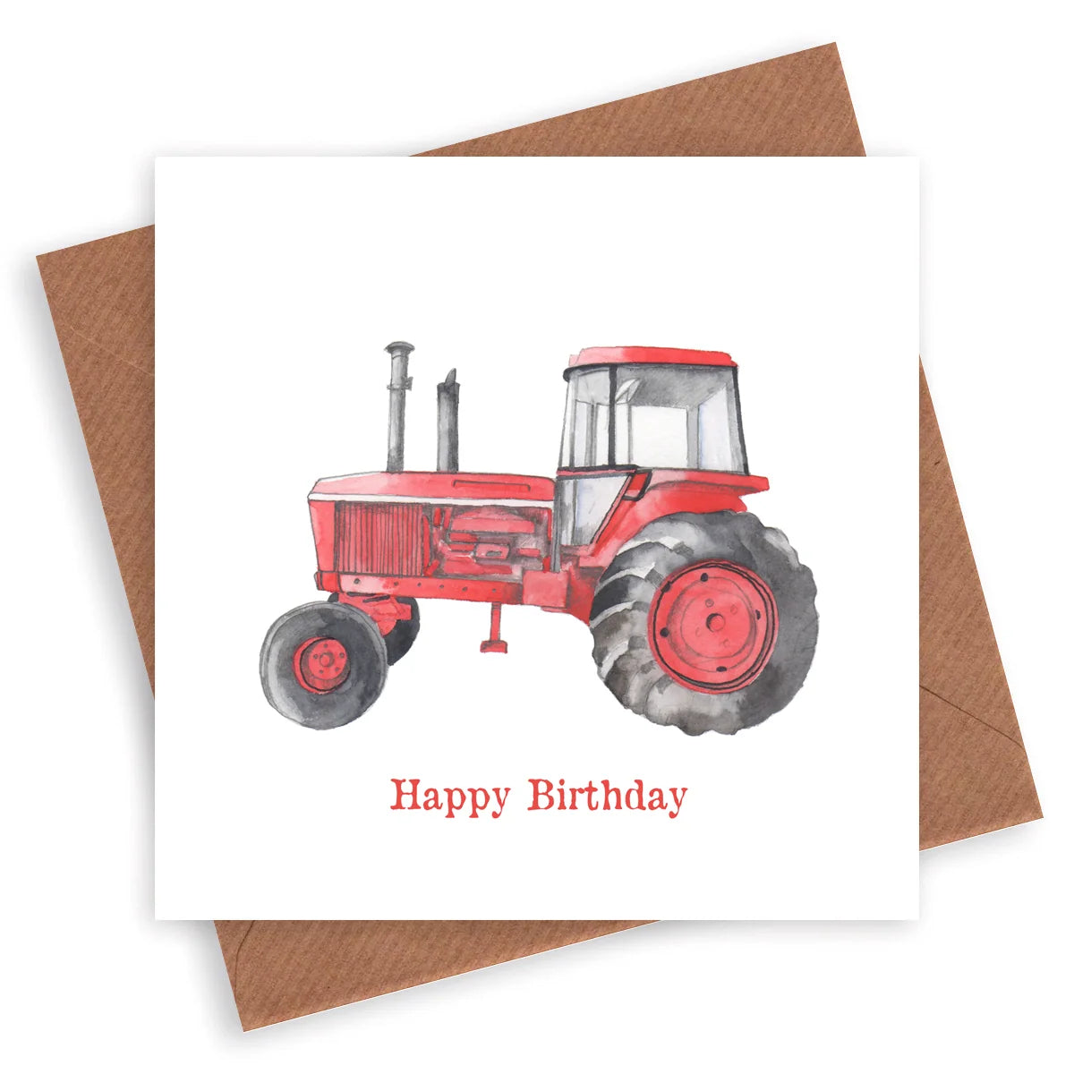 Happy Birthday Tractor Card | Luxury Watercolour Greeting Card