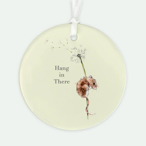 Crumble & Core | A6 Greeting Card with Ceramic Keepsake | Mouse Hang In There