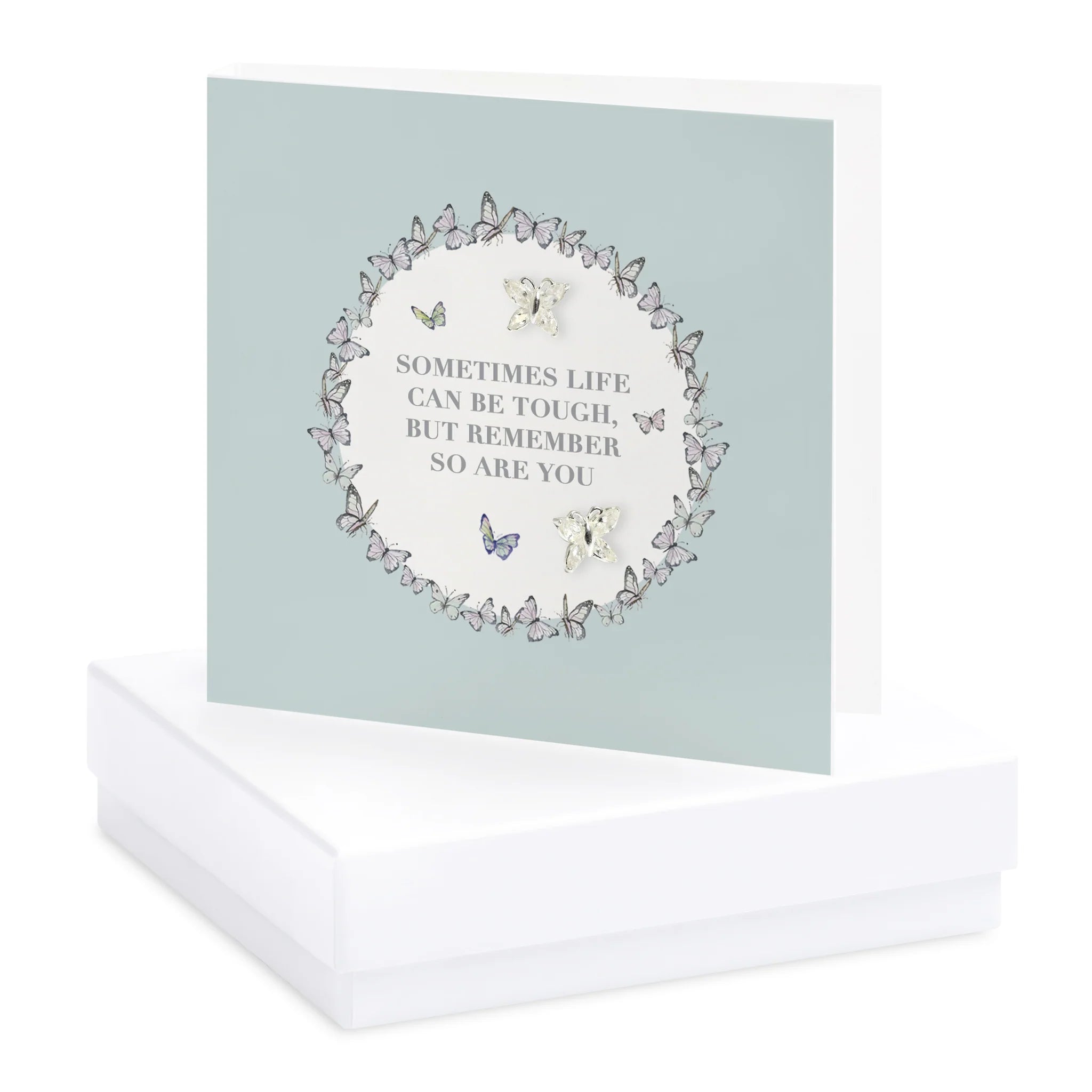 Crumble & Core | Vintage Sentiments Boxed Silver Earring Card | Sometimes Life Can Be...