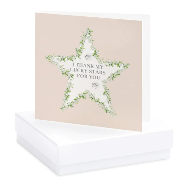 Crumble & Core | Vintage Sentiments Boxed Silver Earring Card | Lucky Stars