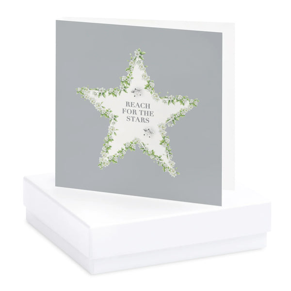 Crumble & Core | Vintage Sentiments Boxed Silver Earring Card | Reach For The Stars