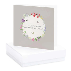 Crumble & Core | Vintage Sentiments Boxed Silver Earring Card | Little Flowers