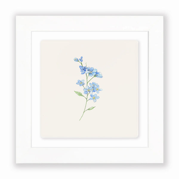 Crumble & Core | Ceramic Framed Tile | Forget Me Not Design