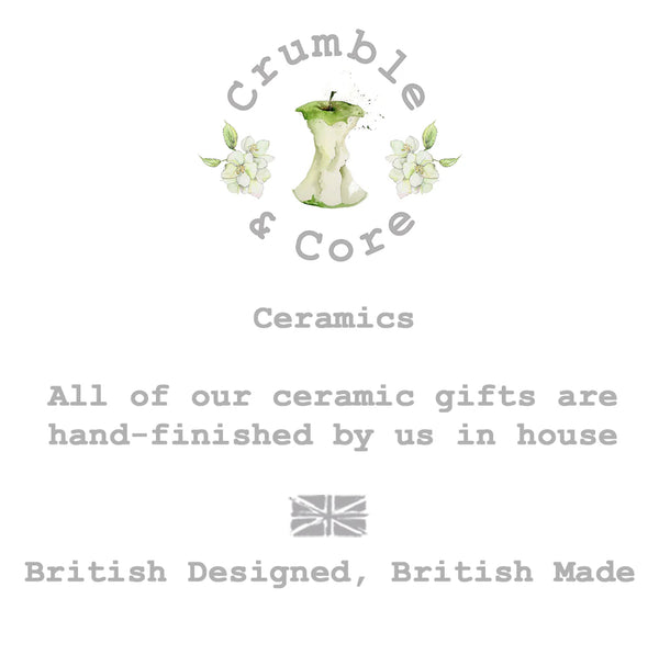 Crumble & Core | Ceramic Framed Tile | Pink Bunny & Balloon Design