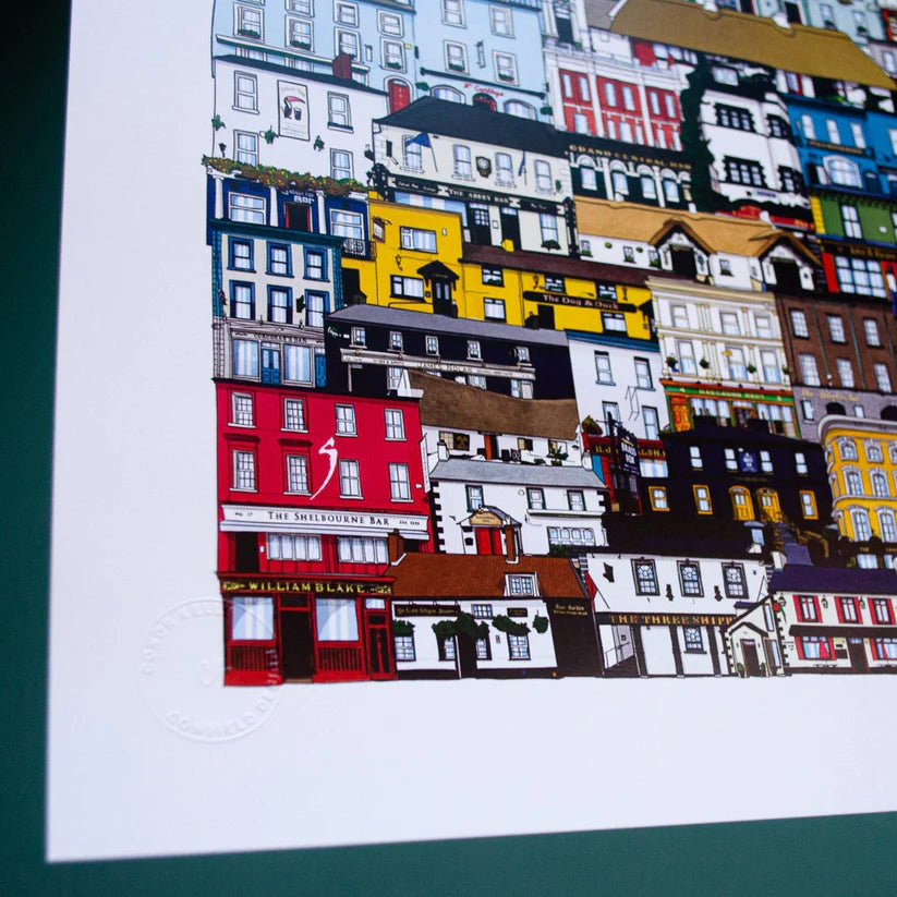 Irish Pubs Illustration | 8x10 inch | Framed