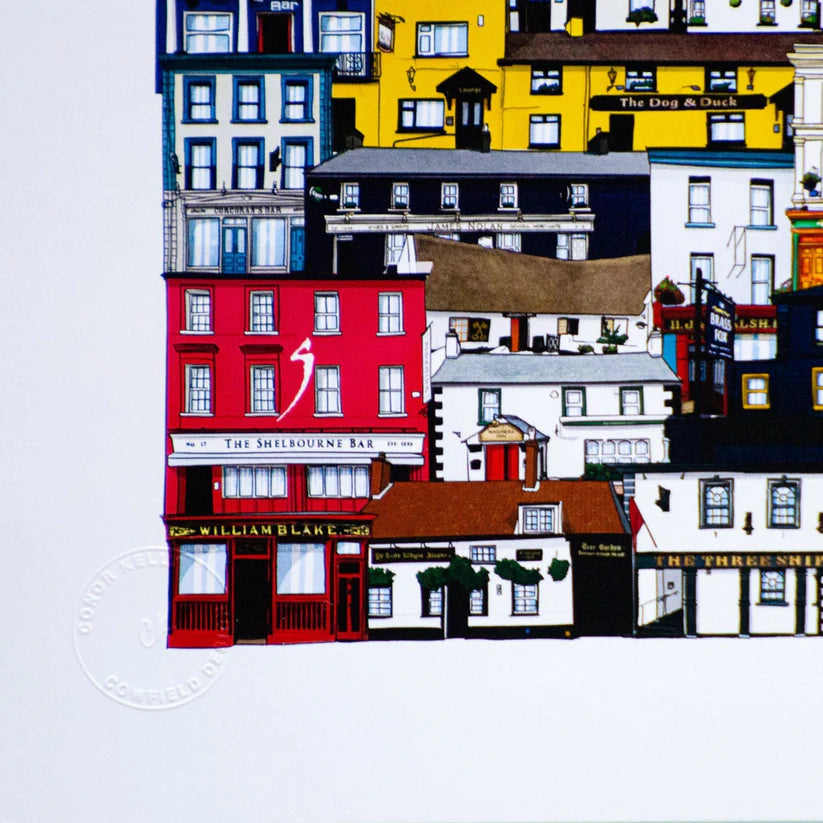 Irish Pubs Illustration | 8x10 inch | Framed