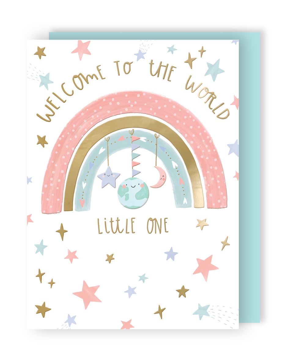 Baby Girl | Pink Rainbow Mobile | Card