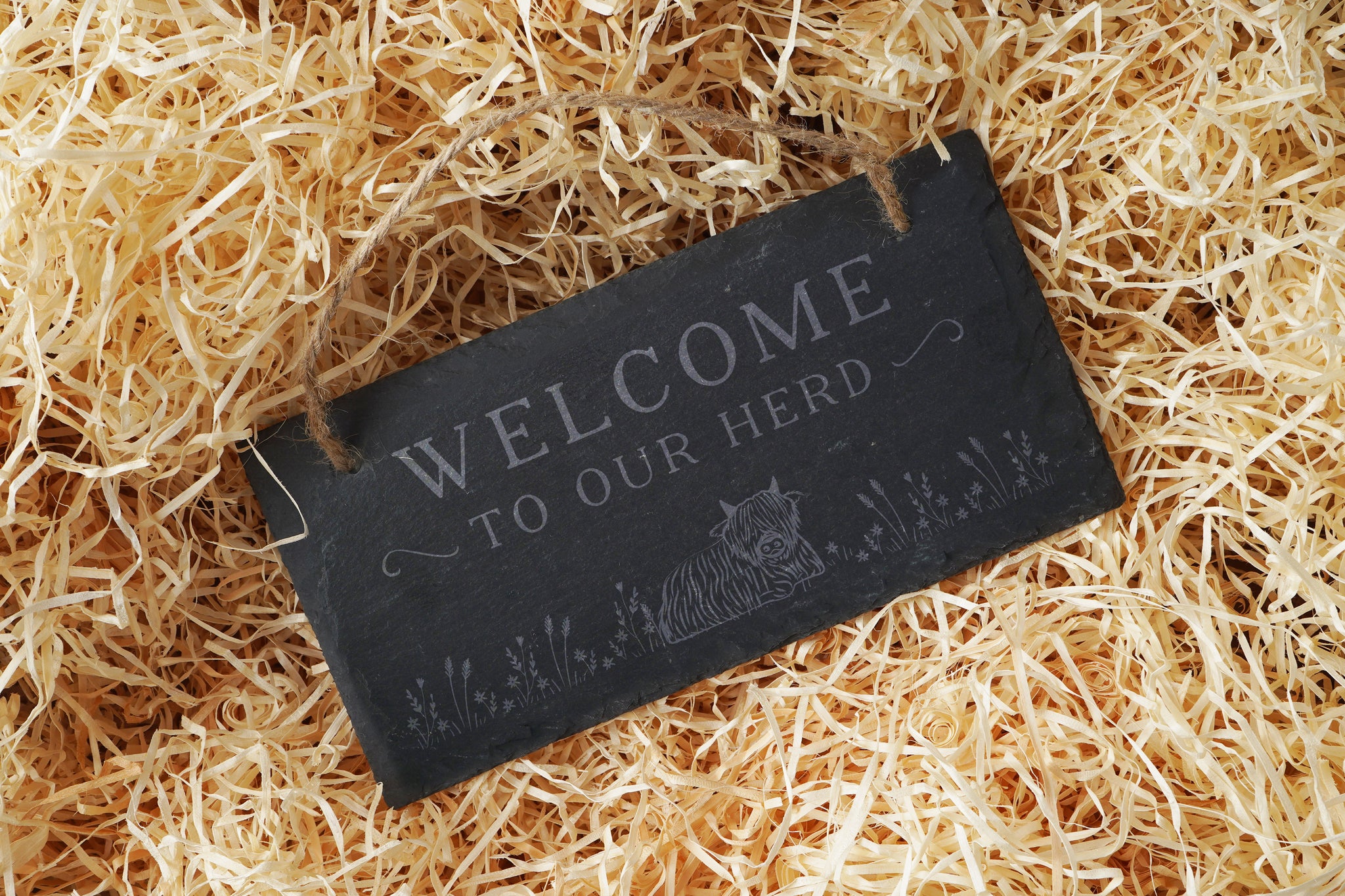 Bramble Farm | 'Welcome To Our Herd' | Slate Hanging Sign