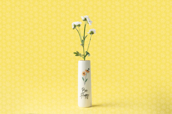 Just Smile | 'Bee Happy' Ceramic Bud Vase