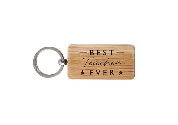 Oak Rectangular Keyring|Best Teacher Ever