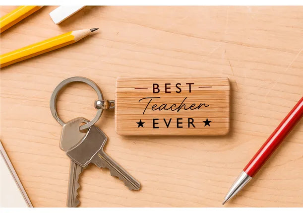 Oak Rectangular Keyring|Best Teacher Ever