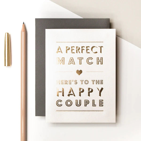 Precious Metals 'A Perfect Match' Wedding Card