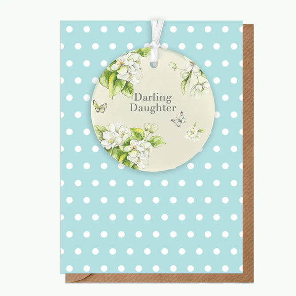 Crumble & Core | Greeting Card with Ceramic Keepsake | Blossom Cream Daughter