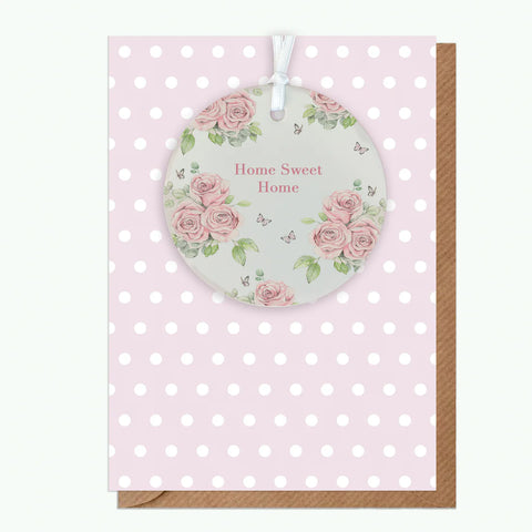 Crumble & Core | A6 Greeting Card with Ceramic Keepsake | Rose Home Sweet Home